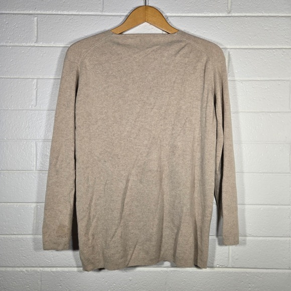 120% Cashmere Ribbed Knit Sweater Oversized Small Neutral Classic Capsule Luxury - Picture 6 of 6